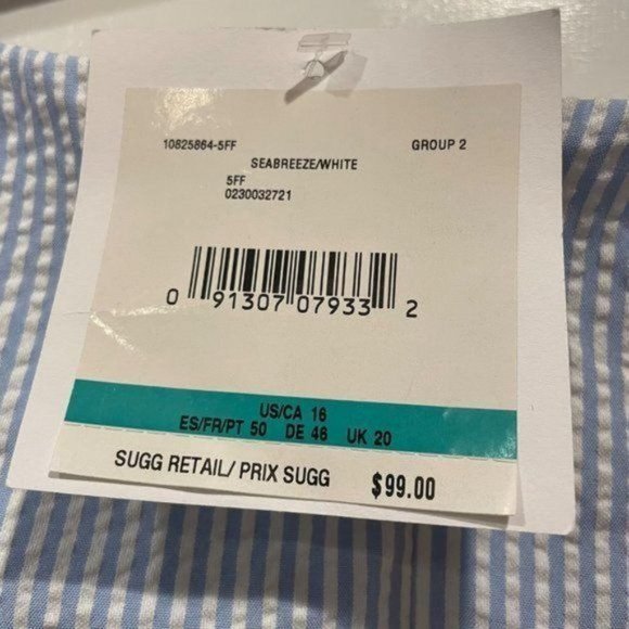 Pappagallo Seersucker Lace‎ Front Shift Dress - Size 16 - NWT - Picture 9 of 10